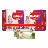 55% OFF - Huggies Wonder Pants Comfort Pack Large Size Diapers (110 Count) and Huggies Baby Wipes - Cucumber & Aloe Pack of 2 (144 Wipes) [Apply Coupon 20% OFF]