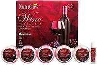 NUTRIGLOW Wine Facial Kit for blemish free fairer complexion with 5 in 1 Rotating Face Massager