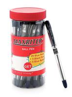 Cello Maxriter Ball Pens (Jar with 20 Blue Pens + 5 Black Pens + 5 Blue Refills) | Lightweight ball pens for pressure free & fine writing | Exam Pens with grip