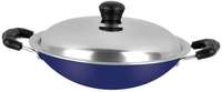 Renberg Blue Orchid Appachatty Pan 22 cm diameter with Lid (Aluminium , non-Stick)