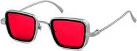 FERRET Rectangular Sunglasses Red