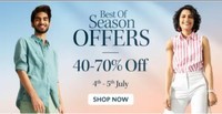 Myntra: Best Of Season Sale 4th To 5th July Flat 40 to 70% Off 