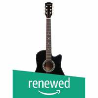 (Renewed) Photron Acoustic Guitar, 38 Inch Cutaway, PH38C/BK with Picks Only, Black (Without Bag, Strap and Extra Strings)