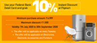 10% Instant Discount with Federal Bank Debit Cards on purchase of Electronics, Furniture & Electronics Accessories.