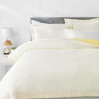 [Apply Coupon] AmazonBasics Microfiber 3-Piece Quilt/Duvet/Comforter Cover Set - King, Yellow Scallop - with 2 pillow covers