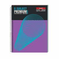 Luxor 6 Subject Spiral Premium Exercise Notebook, Single Ruled - (20.3cm x 26.7cm), 300 Pages

