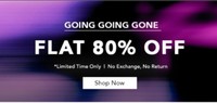 Flat 80% Off On Men's and Women's Apparel