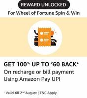 Amazon Wheel of Fortune - Spin & Win Contest - Win Rs 60 recharge / bill paymentfor first 10,00,000 winners , Samsung Galaxy M21 & Amazon Pay Balance