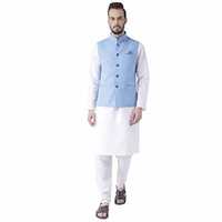 hangup Men's Blended Bandhgala Festive Nehru Jacket/Waistcoat 3 PICS SET and Size Options (Up to2XL)