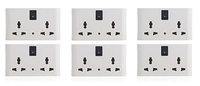 Syska 4 Way Power Plug Adapter (Pack of 6, White)