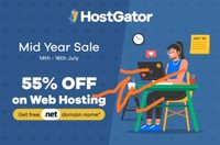 HostGator Mid Year Sale- Flat 55% off on hosting