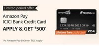 Apply For Amazon ICICI Credit Card and Get Rs.500 Cashback In Amazonpay