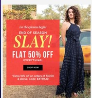 Faballey End Of Season Sale Flat 50% Off On Everything + 10% Extra Discount 