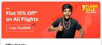 Flat 15% off (upto 1000) on Flight Booking on flipkart for all users (Valid till 10pm)