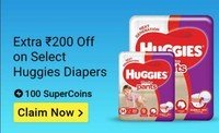 Flipkart: Extra ₹200 Off On Select Huggies Diapers Using 100 Supercoins