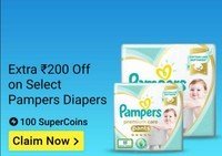 Flipkart: Extra ₹200 Off On Select Pampers Diapers With 100 Supercoins.