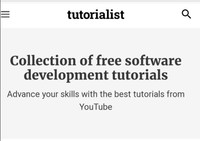 Collection of free software development tutorials from YouTube