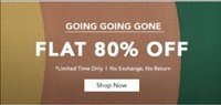 Flat 80% Off On Men's and Women's Apparel