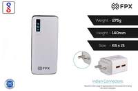 FoxProx FX-13000-39 13000mAH Lithium Ion Power Bank with Wall Charger (White)