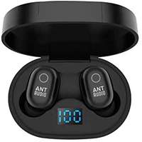 Ant Audio Wave Sports 721 Bluetooth Wireless Earphone TWS 5.0 Touch Control Earbuds with LED Charging Dock, IPX5 Waterproof 3D Stereo Music Headset Built-in Mic with 400Mah Power Case