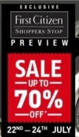 ShopperStop End of Season sale 22 to 24 July Upto 70% Off On Clothing And Accesories