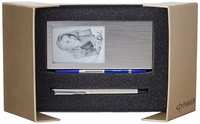 Parker Vector Stainless Steel Chrome Cast Roller Ball Pen Gift Set - Blue Ink, with Photo Frame

