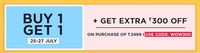Lifestyle - Buy 1 Get 1 FREE On Fashion + Extra Rs.300 OFF On Rs.2499