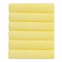 Bathla Spic &amp; Span Multi Purpose Micro Fiber Cleaning Cloth - 340 GSM: 30cmx30cm (Pack of 6 - Lemon) 