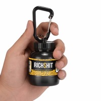 RichShit GadgetBite Portable Protein or Supplement Powder Carrying Funnel and Container with Key-Chain