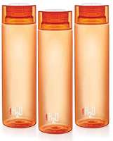 Cello H2O Unbreakable  Bottle , 1 Litre, Set of 3, Orange @277