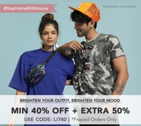 Min 40% + Extra 50% off on men's and women's Apparel