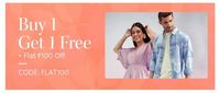 Flat Rs.100 OFF + Buy 1 Get 1 FREE 