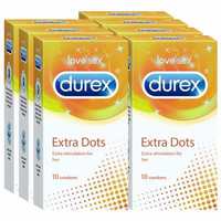 Durex Condoms, Extra Dots- 10s (Pack of 7)