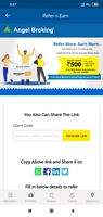 Angel broking per refer 500 rs gv and free trading account