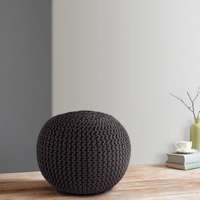 Samaaya Fabric Pouf  (Finish Color - Brown)