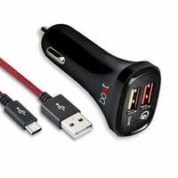 Lowest Price - boAt Dual Port Rapid Car Charger (Q.C. Certified 3.0 ) + Free Type C USB Cable
