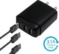 Pre-Book Deal Portronics Triple USB Port 3.1 A Mobile Charger(Black)