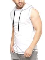 GRITSTONES White Cotton Hooded Solid Vest @ Rs.169
