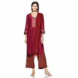 BIBA Women's Straight Salwar Suit (SKD5189_PURPLE_38) at Rs 812

