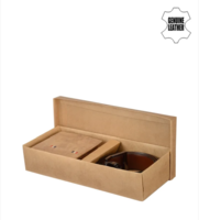Teakwood Leathers Men Beige & Black Accessory Gift Set