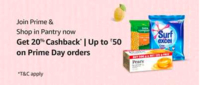Unlock 20% cashback on your shopping Amazon Pantry