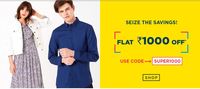 Today Only - Flat Rs.1000 OFF On Entire Fashion Products & More Codes