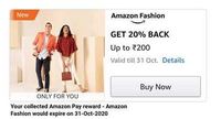 Amazon Fashion Get 20% Cashback upto 200
