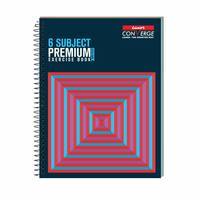 Luxor 6 Subject Spiral Premium Exercise Notebook, Single Ruled - (20.3cm x 26.7cm), 300 Pages @94