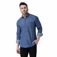 hangup Men's Slim Fit Shirt (Blue , 42)