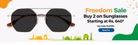 Coolwinks Freedom Sale - Buy 2 Sunglasses Starting Rs.640