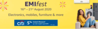 EMI Fest 16th-21st Aug : Upto 50% off + 5% Instant Discount with CITI Credit Card EMI on Electronics, Mobiles, Furniture & more