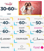 Ajio  : Upto 60%- 70% Off On Top Brands  Women Lingerie & Lounge Wear