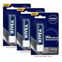 NIVEA Men Active Care Lip Balm, 4g (Pack of 3)

