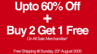 TataCLIQ : Upto 60% off + Buy 2 Get 1 free + free shipping (Valid till 23 Aug)
